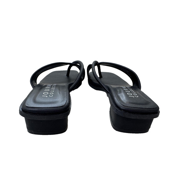 Journee Collection Mina Shoes Womens Size 6 Black Low Block Heel Sandals Strappy - Picture 6 of 12